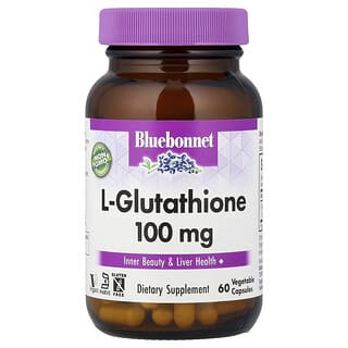 Bluebonnet Nutrition, L-глутатион, 100 мг, 60 растительных капсул