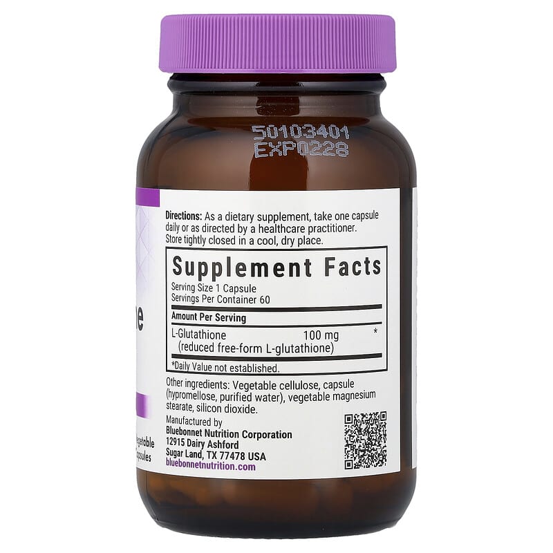 L-Glutathione, 100 mg, 60 Vegetable Capsules