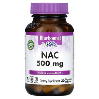 Bluebonnet Nutrition, NAC, 500 mg, 30 cápsulas vegetales