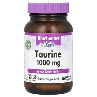 Bluebonnet Nutrition, Taurina, 1,000 mg, 50 Cápsulas Vegetais