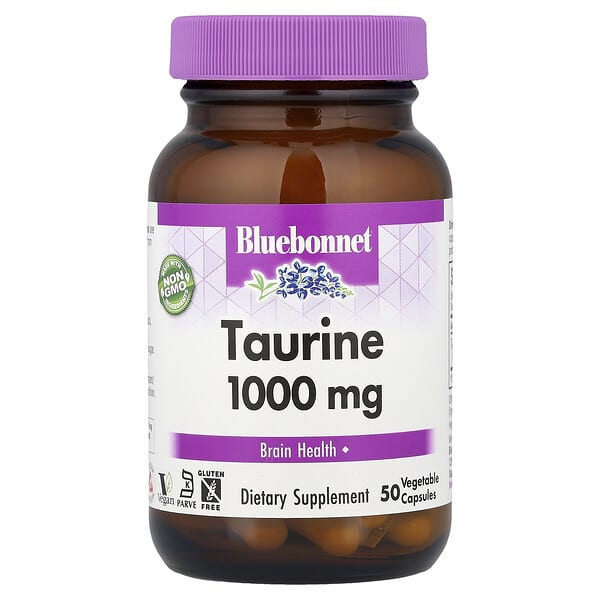 Bluebonnet Nutrition, Taurine, 1,000 mg, 50 Vegetable Capsules — product photo 1