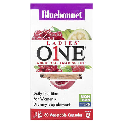 Bluebonnet Nutrition, Ladies' ONE®, Whole Food-Based Multiple, 60 Vegetable Capsules
