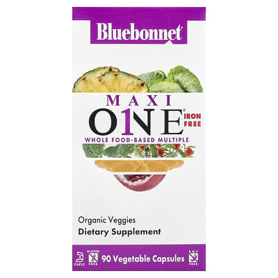 Bluebonnet Nutrition, Maxi One Multivitamin & Mineral, Iron Free, 90 Tablets