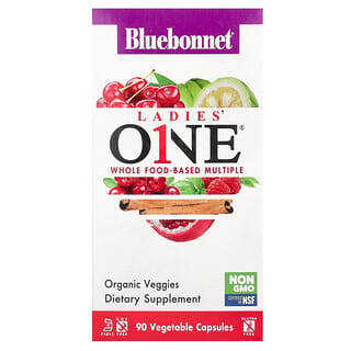 Bluebonnet Nutrition, 여성용 ONE, 천연 식품 기반 복합 성분, 베지 캡슐 90정