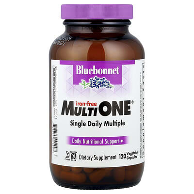 Bluebonnet Nutrition, MultiONE®, Once-Daily Multinutrient, Iron-Free, 120 Vegetarian Capsules