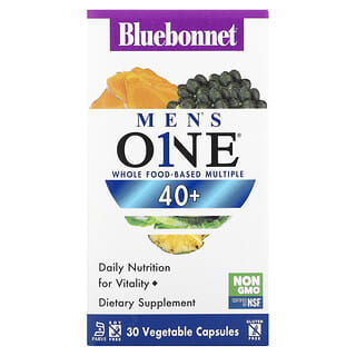 Bluebonnet Nutrition, Mens One, Whole Food- Based Multiple, 40+, 30 Vegetable Capsules