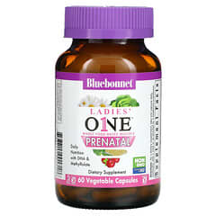 Bluebonnet Nutrition, Ladies‘ ONE, Whole Food-Based Multiple, pränatale Multivitamine auf Vollwertkostbasis, 60 pflanzliche Kapseln