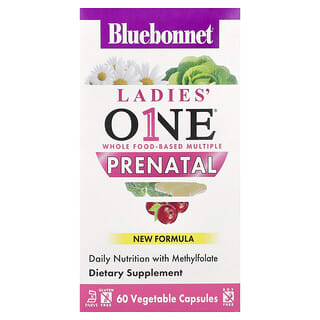 Bluebonnet Nutrition, Ladies' One®, Suplemento prenatal, 60 cápsulas vegetales