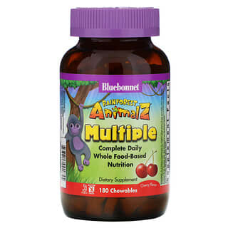 Bluebonnet Nutrition, Rainforest Animalz, Complete Daily Whole Food-Based Nutrition, Cherry Flavor, 180 Chewables