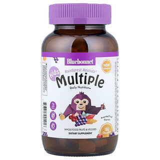 Bluebonnet Nutrition, Rainforest Animalz, Multiple, Complete Daily Whole Food-Based Nutrition, Assorted Fruit, 180 Chewables