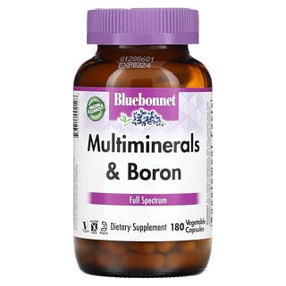 Bluebonnet Nutrition, Multiminerals, Plus Boron (minerales múltiples, más Boro), 180 cápsulas vegetales