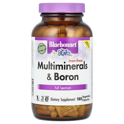 Bluebonnet Nutrition, Multi-Mineral & Boron, Iron-Free, 180 Vegetarian Capsules