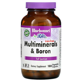 Bluebonnet Nutrition, Multiminéraux et bore, Sans fer, 180 capsules végétales