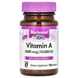 Bluebonnet Nutrition, Vitamine A, 3000 µg, 100 capsules à enveloppe molle