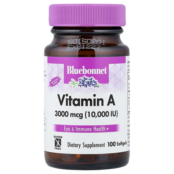 Bluebonnet Nutrition, A vitamini, 3.000 mcg (10.000 IU), 100 mərсənlik