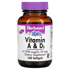 Bluebonnet Nutrition, Vitamin A & D3, 100 Softgels