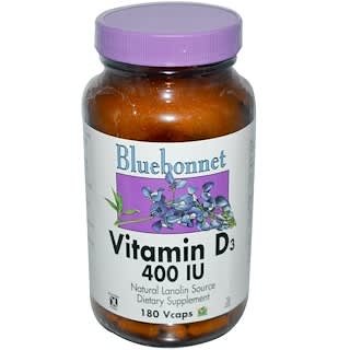 Bluebonnet Nutrition, Vitamin D3, 400 IU, 180 Vcaps