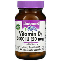 بلوبونيت نوتريشن‏, فيتامين د 3 ، 50 مكجم (2،000 وحدة دولية) ، 90 كبسولة نباتية