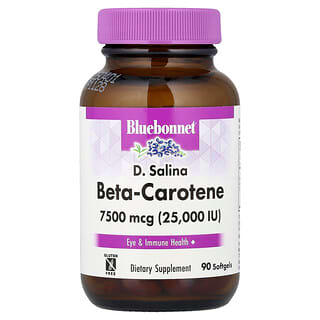 Bluebonnet Nutrition, Dunaliella Salina, Betacarotene, 7.500 mcg (25.000 IU), 90 Weichkapseln