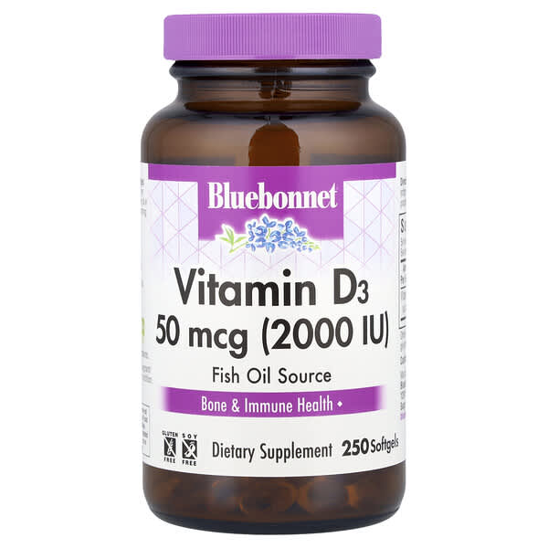 Vitamin D3, 50 mcg (2000 IU), 250 Softgels