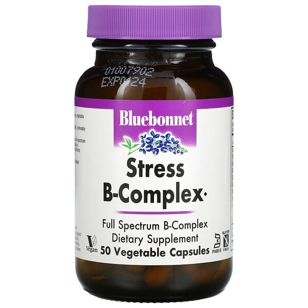 Bluebonnet Nutrition, Stress B-Complex, 50 cápsulas vegetales