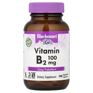 Bluebonnet Nutrition, Vitamina B2, 100 mg, 100 Cápsulas Vegetais