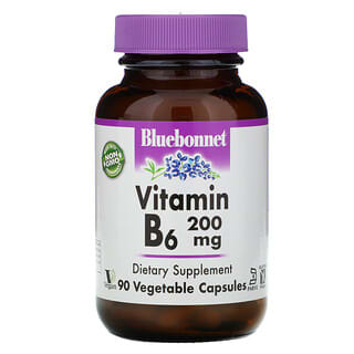 Bluebonnet Nutrition, Vitamine B6, 200 mg, 90 capsules végétales