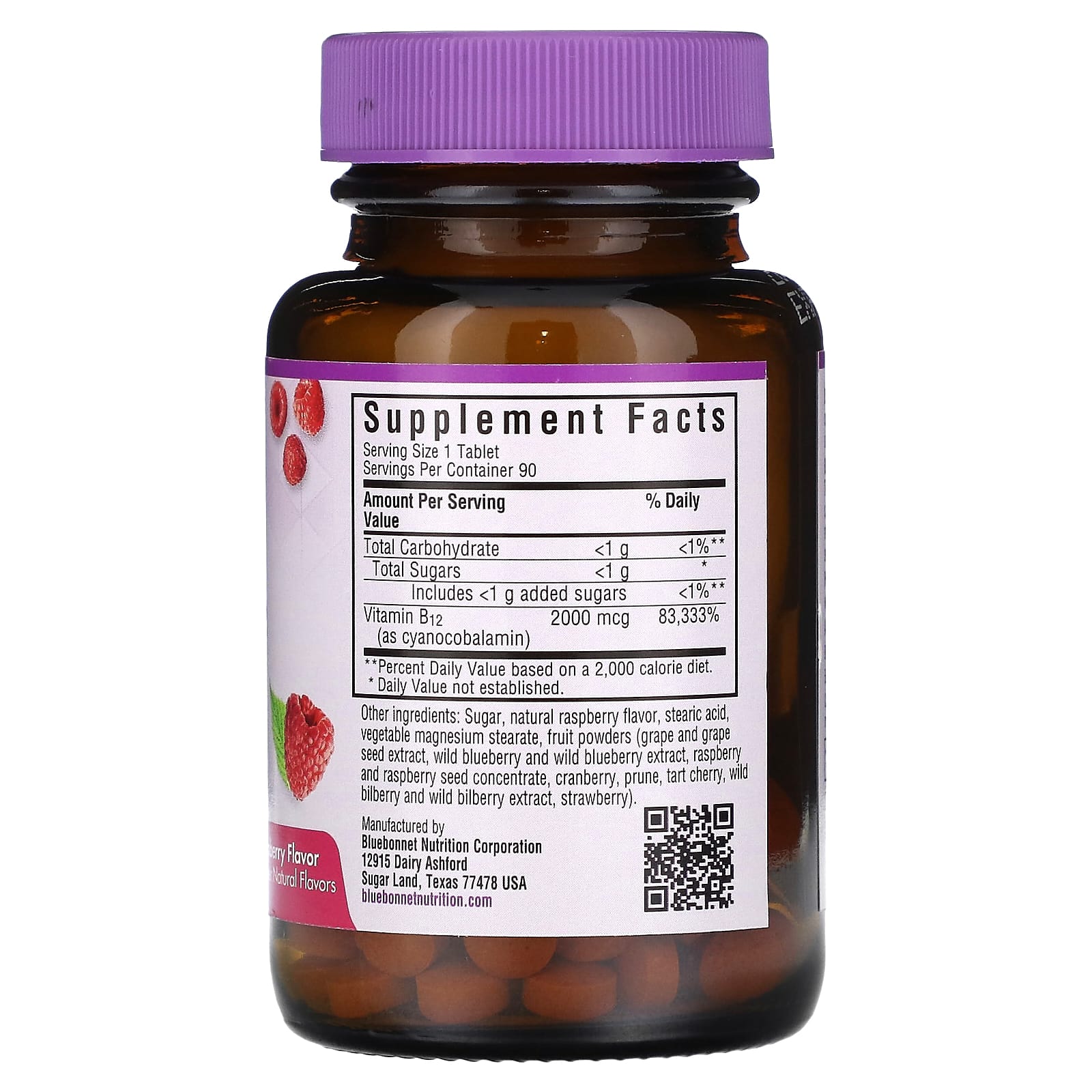 Bluebonnet Nutrition Earthsweet Chewables Vitamin B12 Raspberry