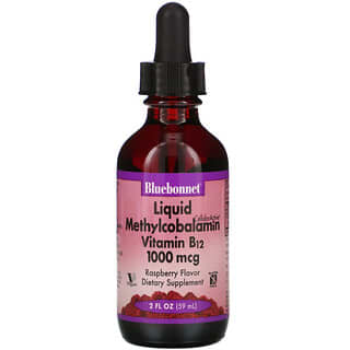 Bluebonnet Nutrition, Liquid CelluarActive Methylcobalamin Vitamin B12, Raspberry, 1,000 mcg, 2 fl oz (59 ml)