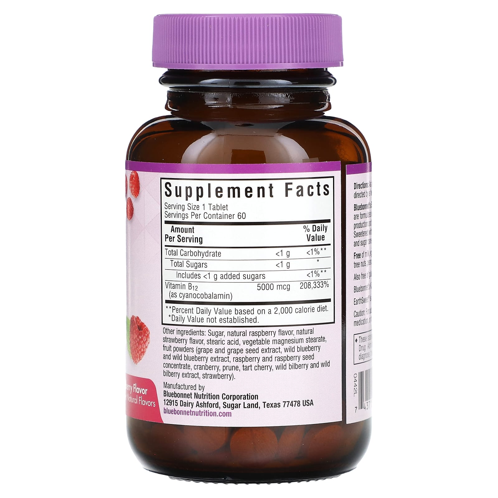 Nutrition, Earth Sweet Chewables, Vitamin B12, Raspberry