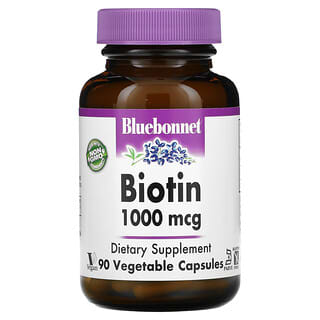Bluebonnet Nutrition, Biotine, 1 000 mcg, 90 capsules végétales