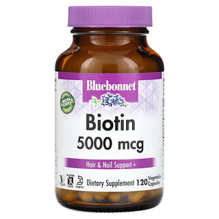 Bluebonnet Nutrition, Biotina, 5000 mcg, 120 cápsulas vegetales