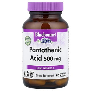 Bluebonnet Nutrition, Pantotenska kiselina, 500 mg, 90 biljnih kapsula