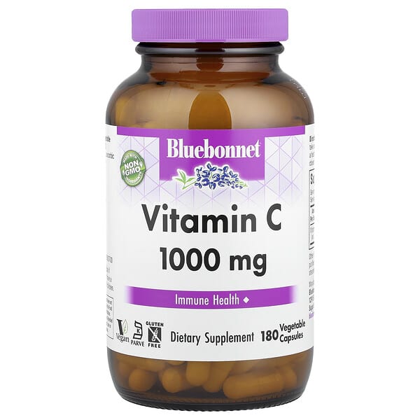 Vitamin C, 1,000 mg, 180 Vegetable Capsules