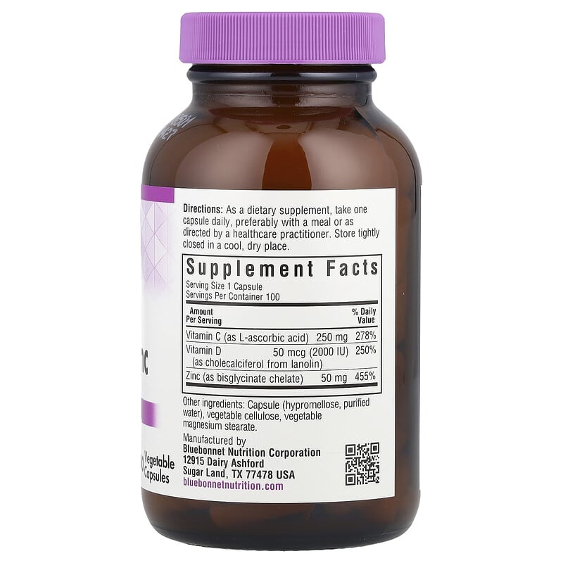 Vitamin C, D3 & Zinc, 100 Vegetable Capsules