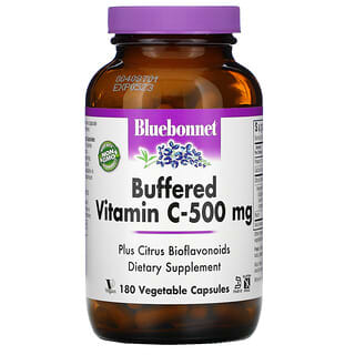 Bluebonnet Nutrition, Vitamina C regulada, 500 mg, 180 cápsulas vegetales