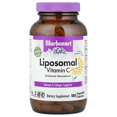 Bluebonnet Nutrition, Liposomal Vitamin C, 180 Vegetable Capsules (500 mg per Capsule)
