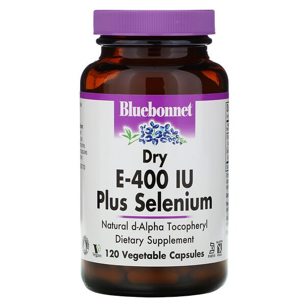 Bluebonnet Nutrition‏, Dry E-400 IU, Plus Selenium, 120 Vcaps