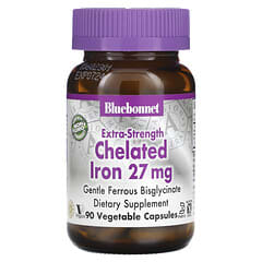 Bluebonnet Nutrition, 特强螯合铁，27 毫克，90 粒素食胶囊