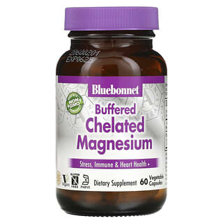 Bluebonnet Nutrition‏, בופר מגנזיום בצורת כלאט, 60 כמוסות צמחיות