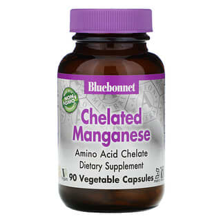 Bluebonnet Nutrition, Manganeso quelado, 90 cápsulas vegetales
