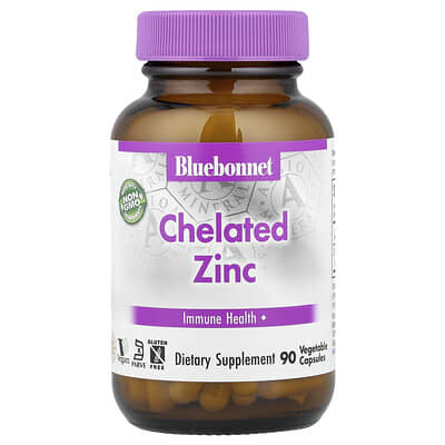Bluebonnet Nutrition, Chelated Zinc, 90 Vegetable Capsules (30 mg per Capsule)