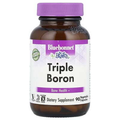Bluebonnet Nutrition, Triple Action Boron, 90 Vegetarian Capsules (3 mg per capsule)