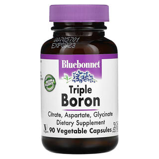 Bluebonnet Nutrition, Triple Boron, Citrate, Aspartate, Glycinate, 90 Vegetable Capsules