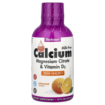 Bluebonnet Nutrition, Liquid Calcium Magnesium Citrate & Vitamin D3, Orange, 16 fl oz (473 ml)