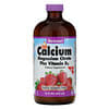 Liquid Calcium, Magnesium Citrate Plus Vitamin D3, Natural Strawberry Flavor, 16 fl oz (472 ml)