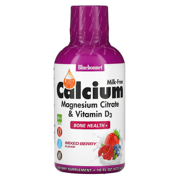 Bluebonnet Nutrition, Liquid Calcium Magnesium Citrate & Vitamin D3, Mixed Berry , 16 fl oz (473 ml)