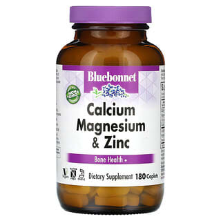 Bluebonnet Nutrition, Calcio y magnesio más zinc, 180 comprimidos