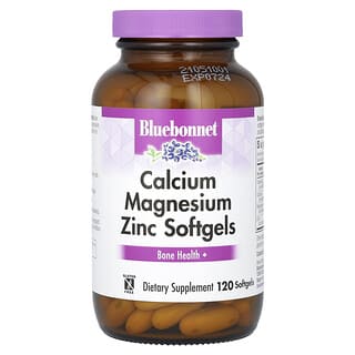 Bluebonnet Nutrition, Calcium magnésium zinc, 120 capsules molles