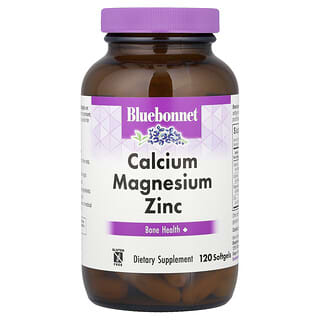 Bluebonnet Nutrition, Vápník, hořčík, zinek, 120 měkkých kapslí